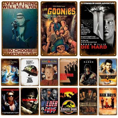 Heimkino Klassisches Blechschild Retro Filme Metallschild Vintage Platte Bar Club Für Wanddeko Kunst Dekorativ Alte Filmplakette Poster