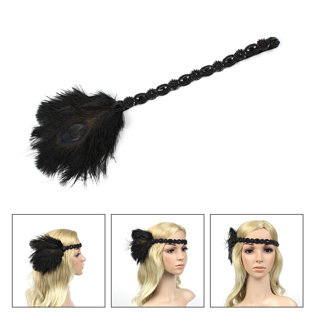 Pfau Stirnband Party Decor Fascinator Haar Zubehör Braut Kopfbedeckung Dekoration Ornament Schwarz Schallwand Kopfstück