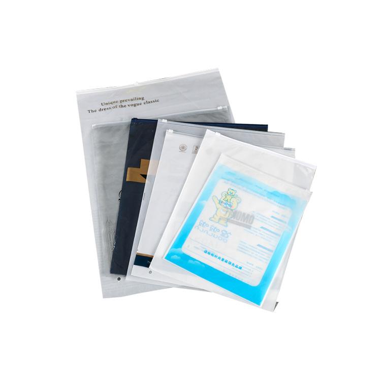 Custom Printed Clear Plastic PE/PVC/PEVA/EVA with Zippers Frosted Zipper Bags for Clothing Underwear Clothing Packaging