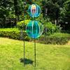 Sprankelende Streep Reflecterende Tuinmolentjes Regenboogkleur Met Paaltjes Windmolen Roterende Bol Kleurrijke Folie Wind Roterende Bol