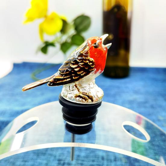 Wine Pourer Cute Bird Shape Leak Proof Metal Creative Enamel Design Wine Bottle Stopper Bar Tool for Restaurant
