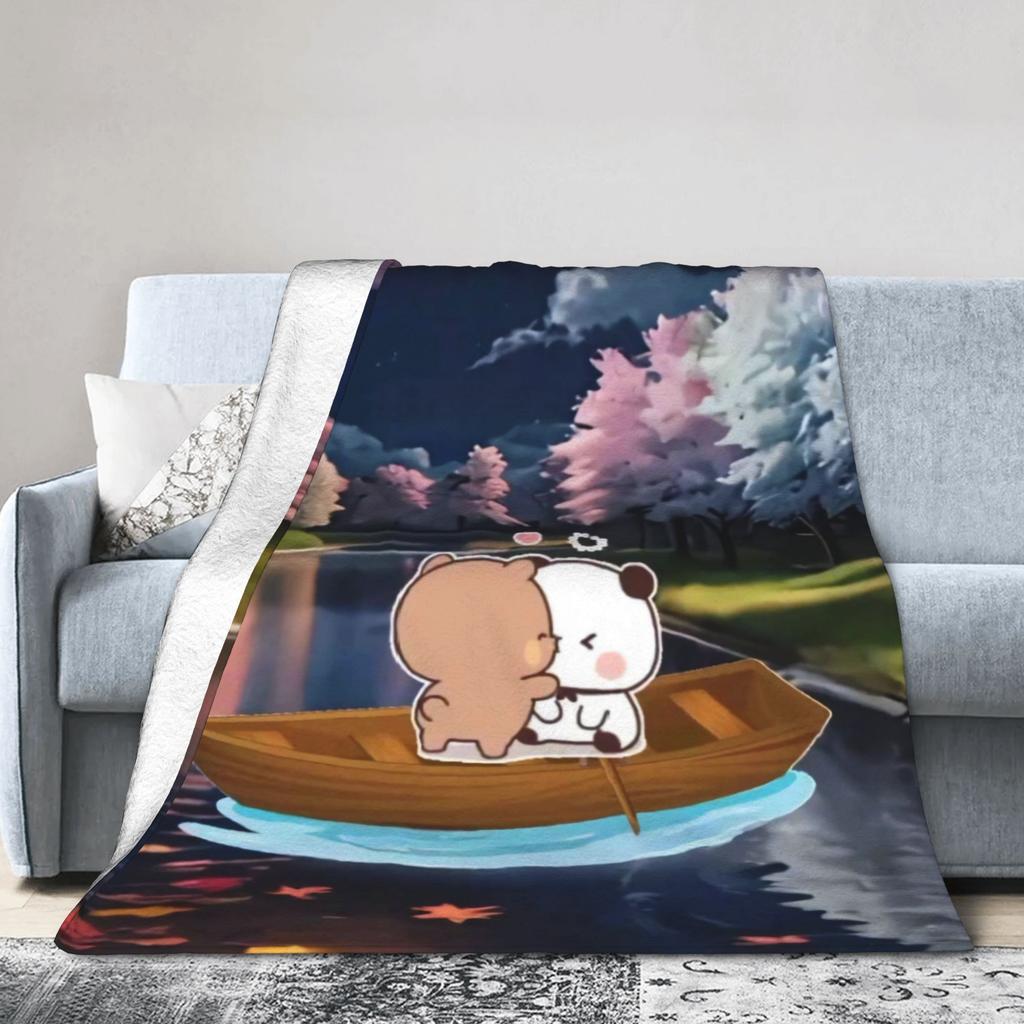 Bubu & Dudu Heart Love Plush Blankets Kids Adult Flannel Throw Blanket For Outdoor Super Soft Customized Quality Bedspread Gift