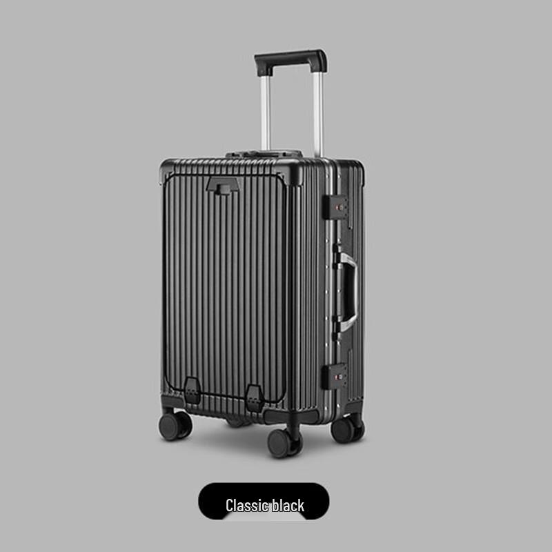 KANDEXS Front-Opening Aluminum Frame Suitcase 24 inch