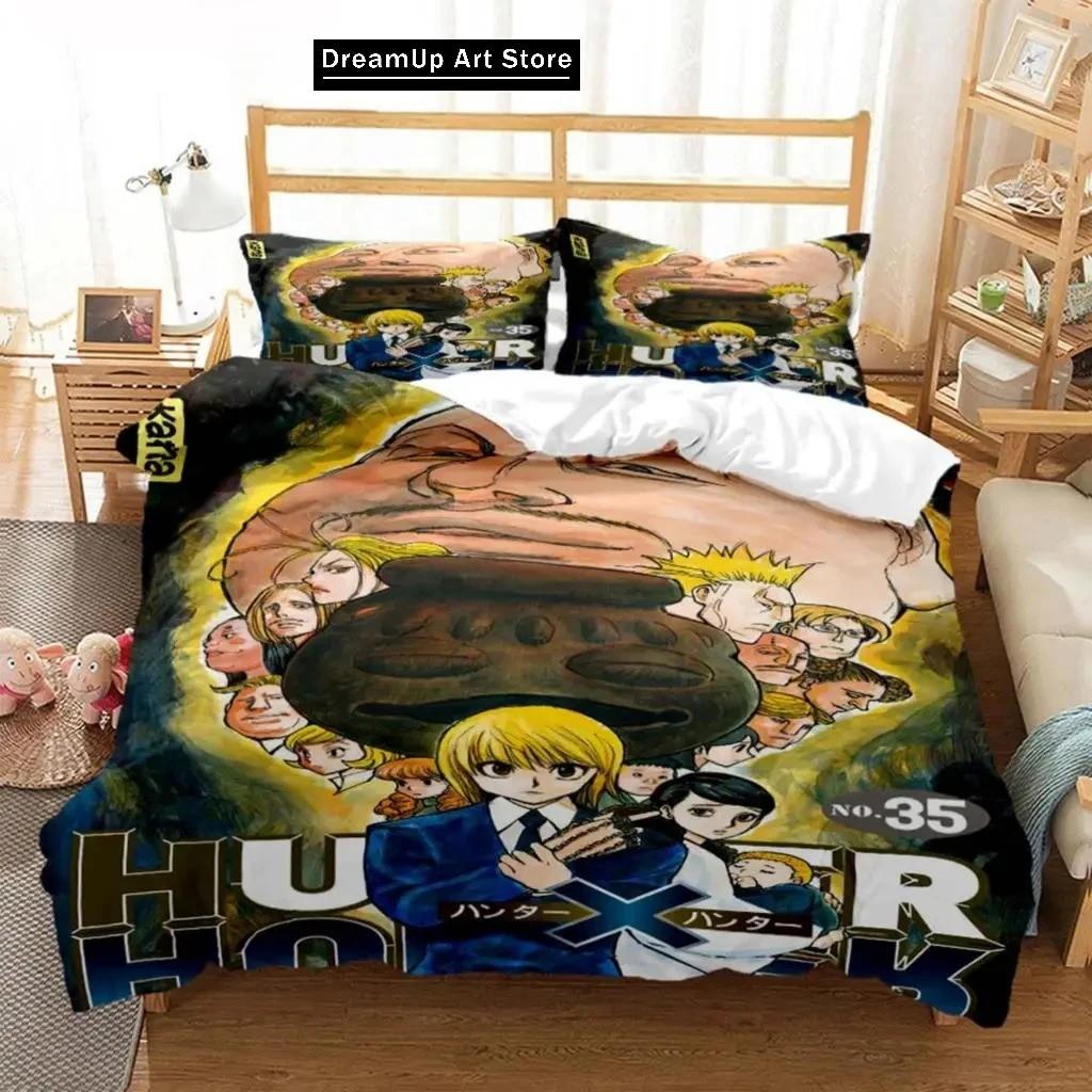 3D Print Fashion Anime HUNTER HUNTER Bedding Set Boys Girls Twin Queen Full Size Duvet Cover Pillowcase Bed Adult Bedroom