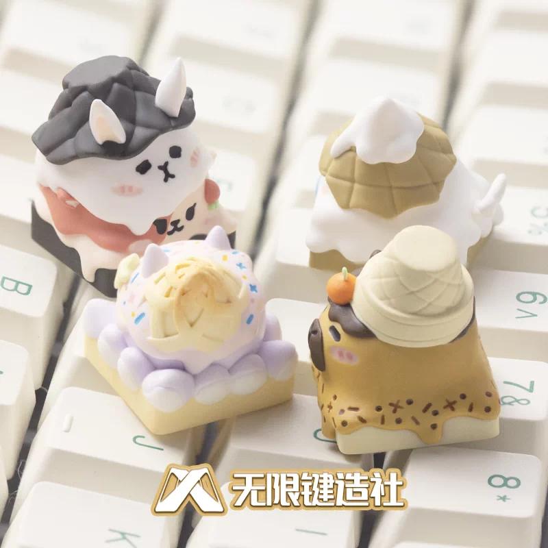 Anime Eggshell Series Keycap Original Cute Cartoon  Resin Mechanical Keyboard Keycap Esc Exquisite Decoration Gift