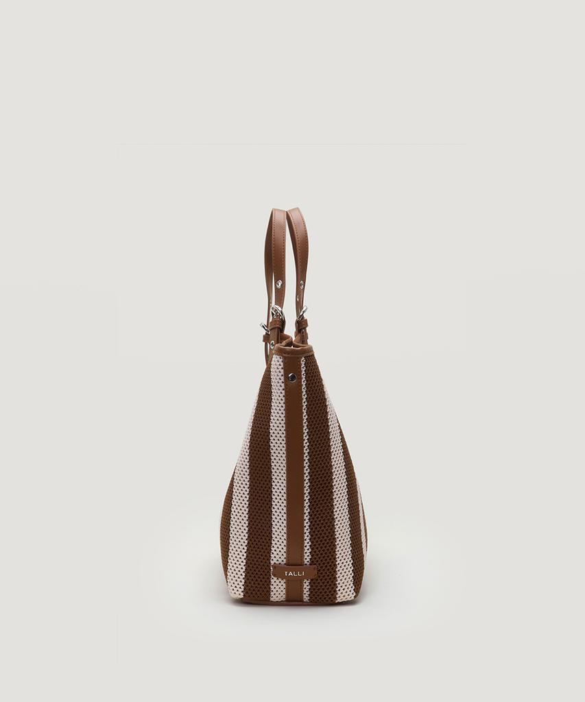 Talli Low Stripe Tote Bag_Brown