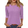3/4 Sleeve Shirts For Women Button Down Shirt  Top For Women Half Button Down Print Graphic Blouse