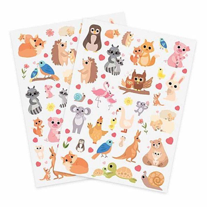Gommettes animaux - CTOP - 101 pièces - 0,5 à 5 cm - Mixte