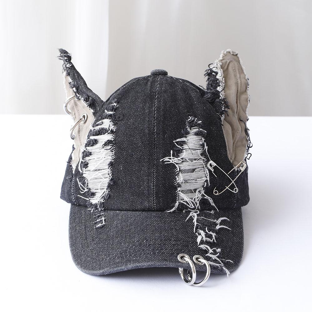 NY y2k Het Tjej Graffiti Jeans Kaninöron Cowboy Baseballkeps Tvättad Graffiti Hip Hop Keps Kvinnor Män Fest Lag Baseballkeps