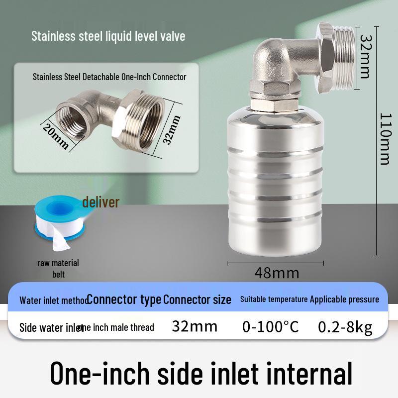 Crossing Mile Stainless Steel Automatic Water Level Controller - Large Flow Float Valve for Cooling Towers & Kitchen Water Tanks