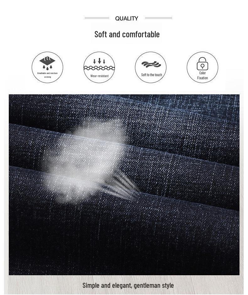 Men's Slim Straight Stretch Jeans - Thick, All-Season Casual Pants