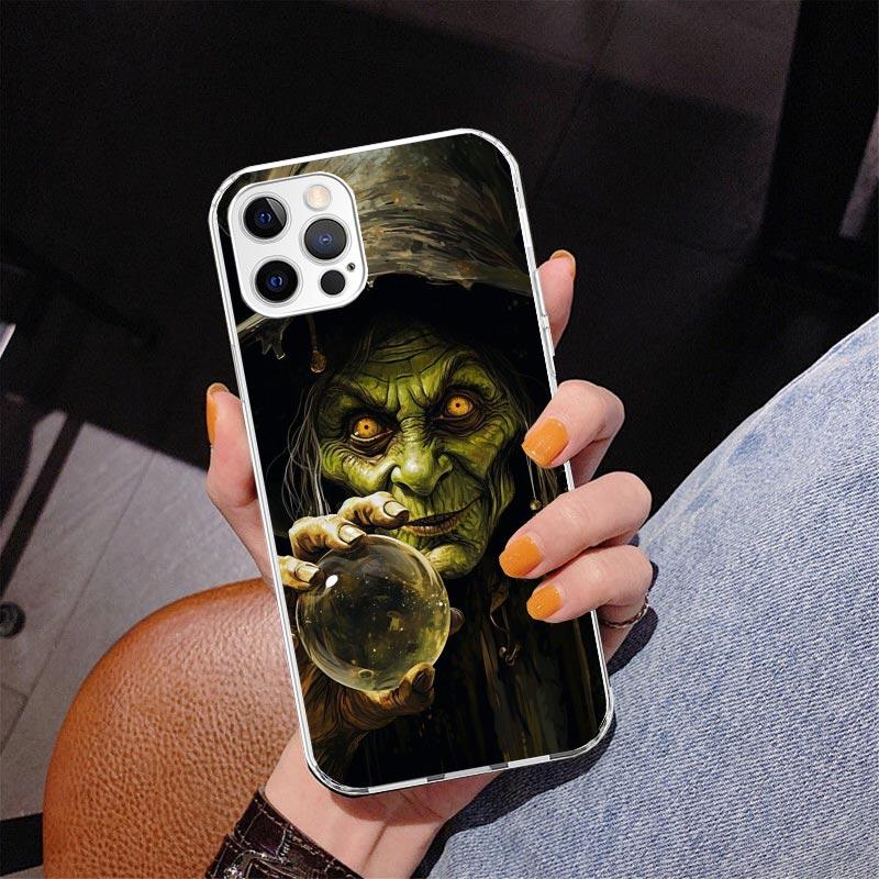 Halloween Moon Witch Horror Phnoe Case for Iphone 17 Air 16 11 12 13 Mini 14 Plus 15 Pro Max 7 8E SE 2020 16ProMax Phone Cover C