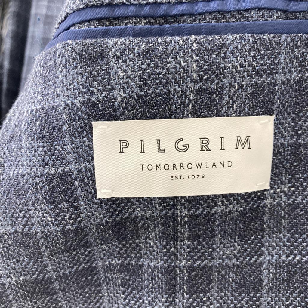 TOMORROWLAND PILGRIM [Excellent Condition] 61-07-21-07103 Wool Silk Linen Basket Cloth Single Breasted Tailored Jacket Jacket 46 NavyUsed