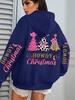 Merry Christmas Tree Print Women's Hip Hop Hoodie - Autumn/Winter Edition