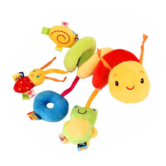 Baby Rattles Infant Spiral Plush Toy Bright Colors Baby Stroller Plush Toy Stimulating Baby Curiosity Toy for Newborn Infant