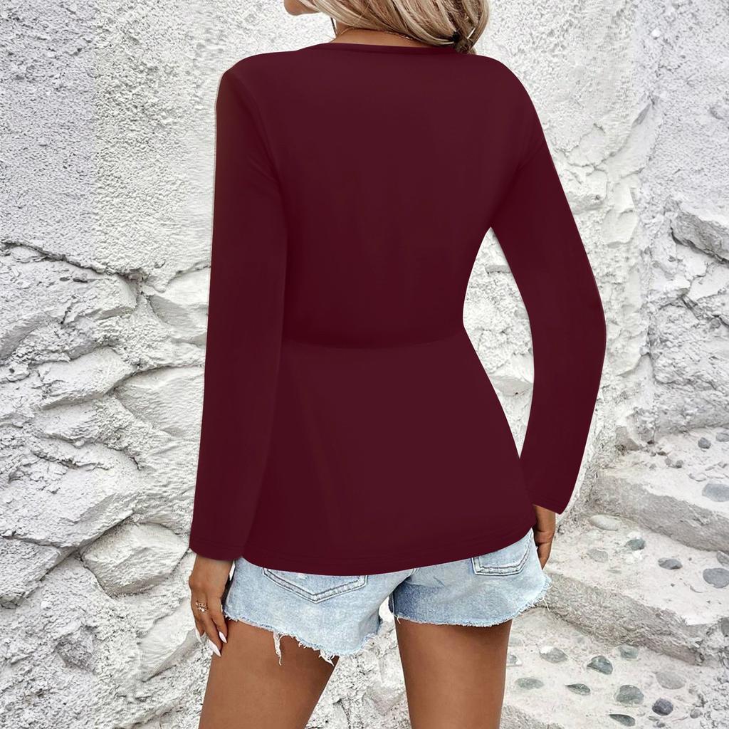 Dámské košile s dlouhým rukávem Podzimní ležérní topy Trendy halenky Roztomilá trička Oblečení