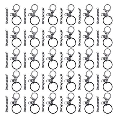 30 Sets Keychain Rings Kit Metal Durable DIY Handcraft Keychain Rings with Chain for Keychains Jewelry Crafts