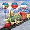 Electric Train Set for Kids Battery Operated Toy Train with Lights & Sounds Classic Train Set for Around Christmas Tree