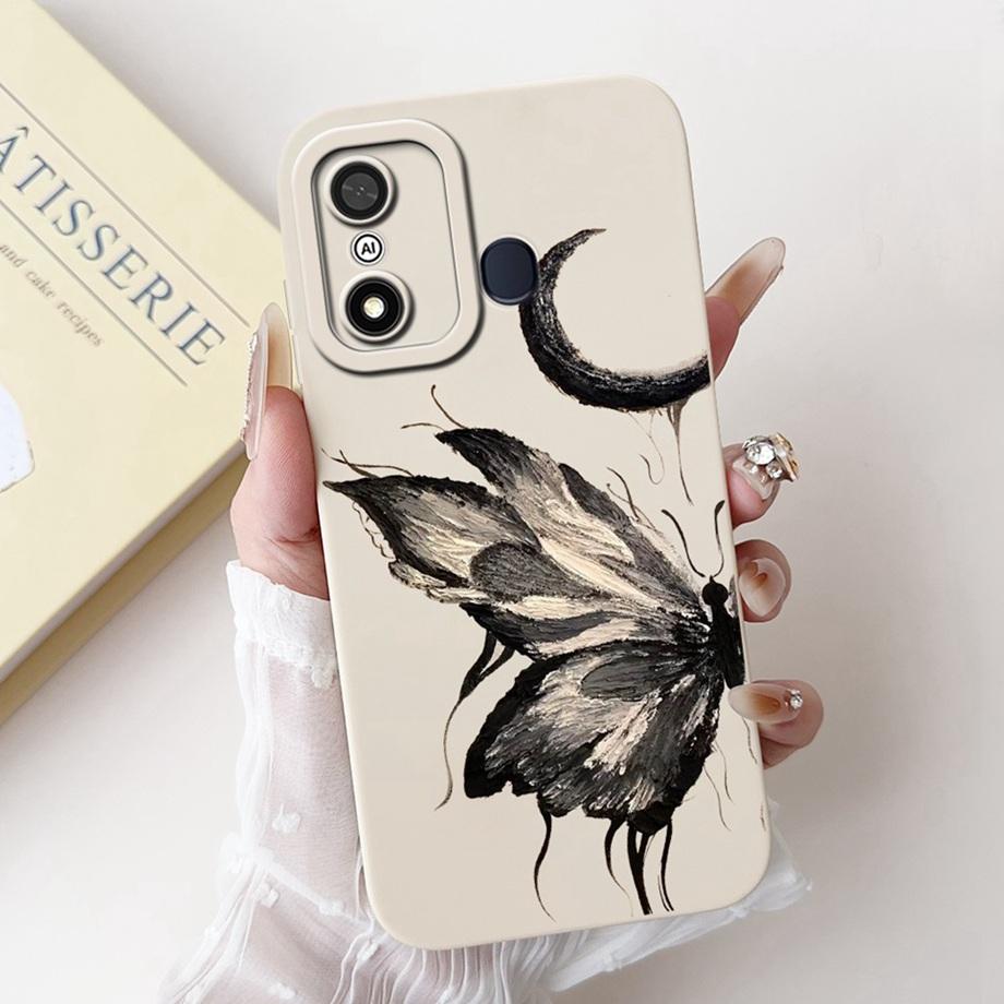 For Itel A27 A48 A25 A35 A48 A60 A60s A70 A04 Case Aesthetic Cartoon Panda Rabbit Pattern Camera Protection Matte Soft Cover