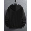 Men's Casual Fashion Creative New York English Letter Pattern Printed Zipper Hooded Sweatshirt Top, Comfortable and Soft Fabric