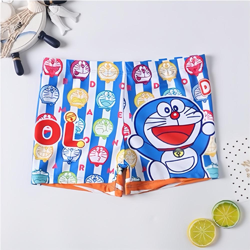 Cartoon Print Boys' Quick-Dry Swim Trunks - Small, Medium, Large