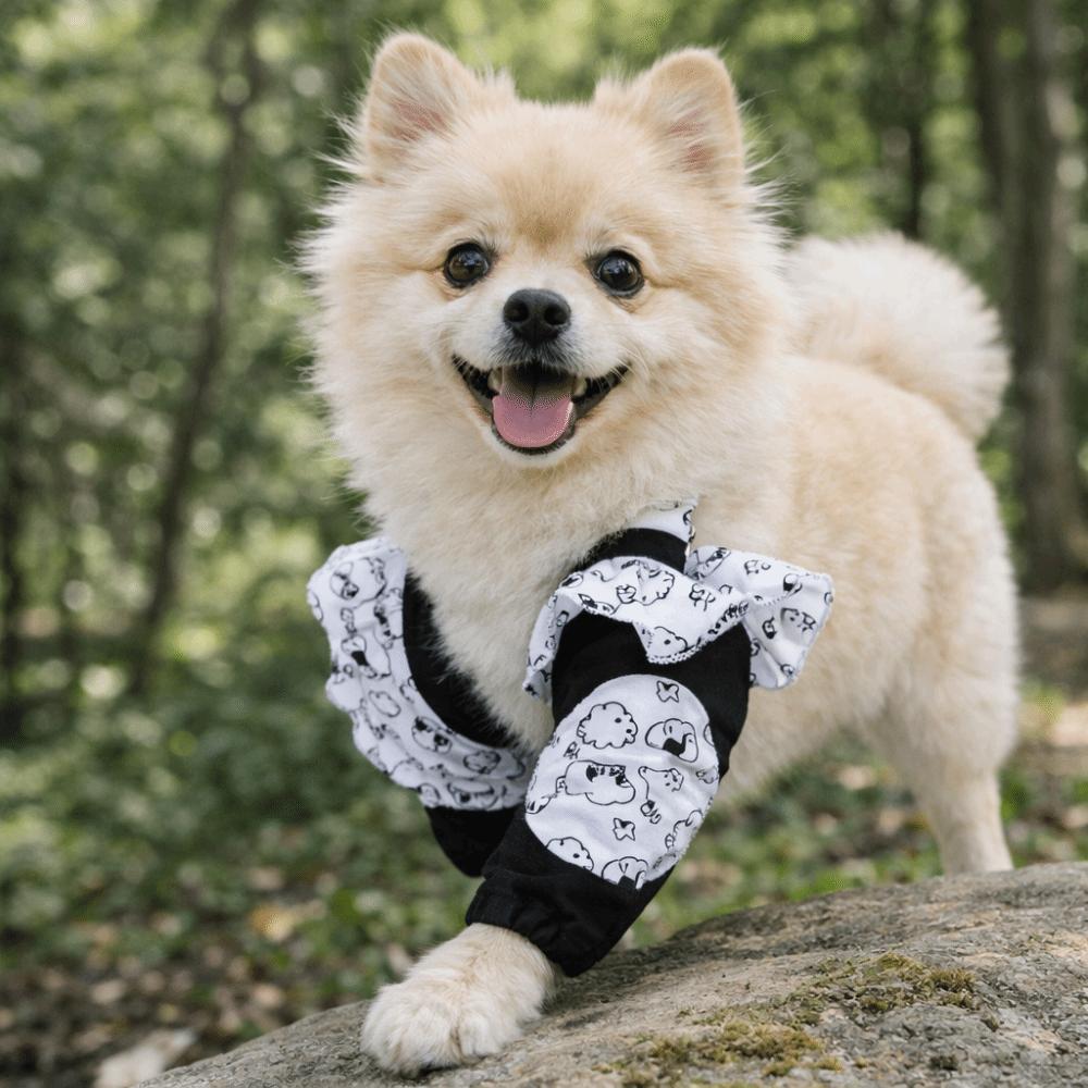 Dirt-Proof Dog Joint Protection Cover Cartoon Stroke Pattern Dog Elbow Brace Pet Recovery