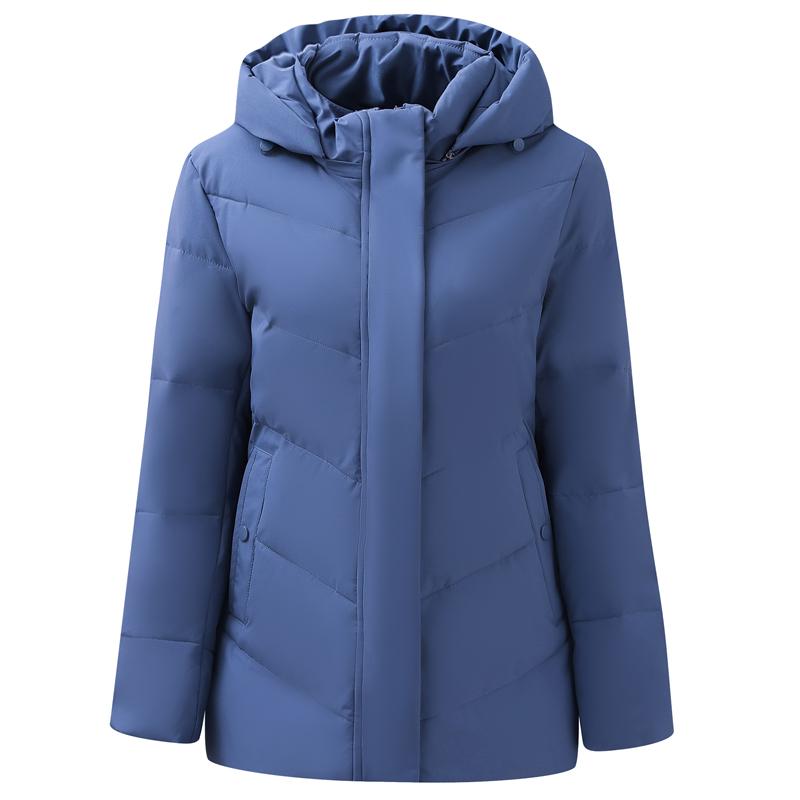 Middle Age Women's Down Coats Winter Vintage Prakas Hooded Plus Size Elegant Thick Warm Puffer Jackets Woman  Outerwears