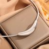 Best Women's Stainless Steel Jewelry Necklace, Fashionable and Simple, Golden Cylindrical Curved Tube Necklace for