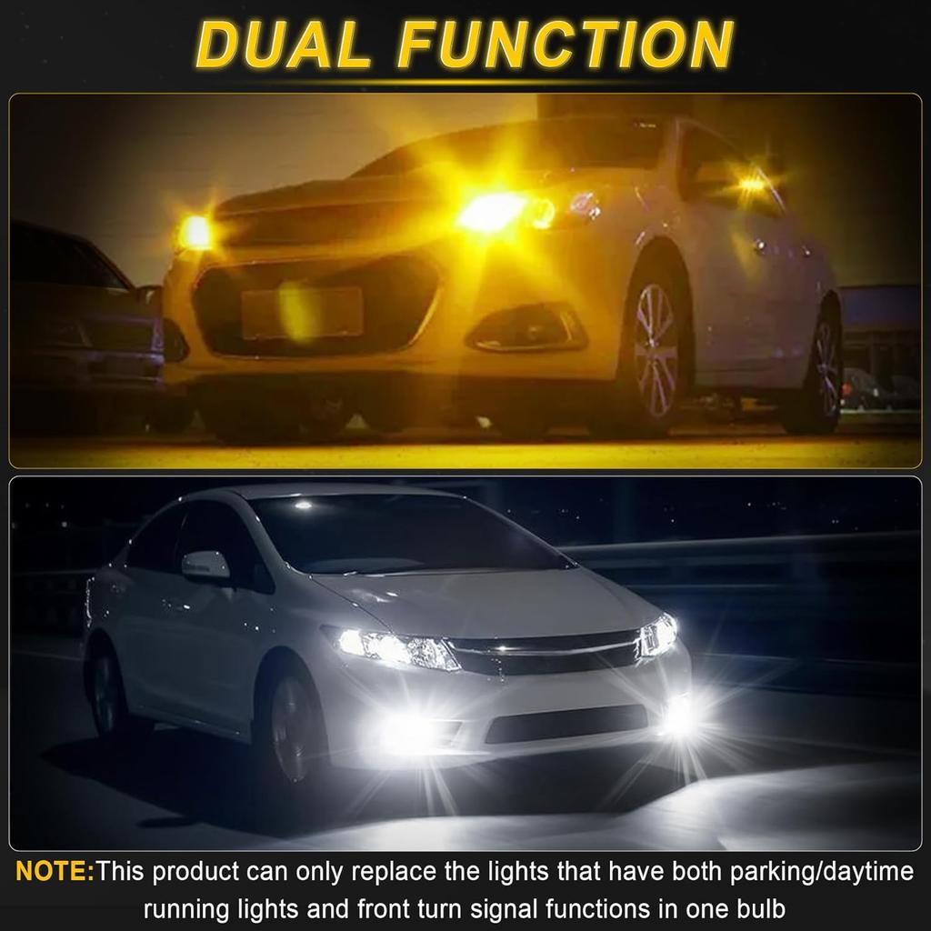 3157 LED Bulbs Super Bright 3057 3357 3457 4157 LED Replacement Light Kit Set for Car Switchback Daytime Running Turn Signal Blinker Lights, Pack of