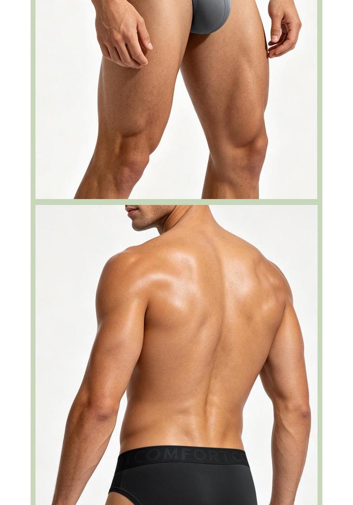 תחתונים ספורטיביים לגברים מסיבי במבוק, בגזרה בינונית: נושם, ידידותי לעור, גמישות גבוהה, נוח.