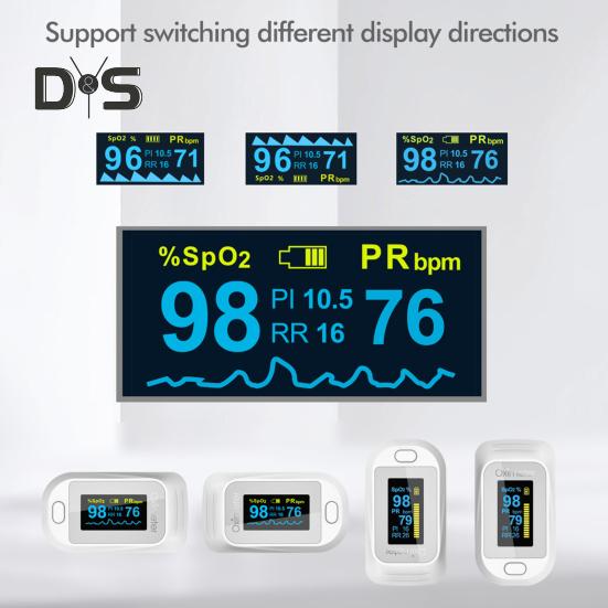 Véroxigén-mérő PI-index digitális kijelzővel Nagy pontosságú ujj-fájdalommentes alkalmazás Oxigéntelítettségű hordozható oximéter