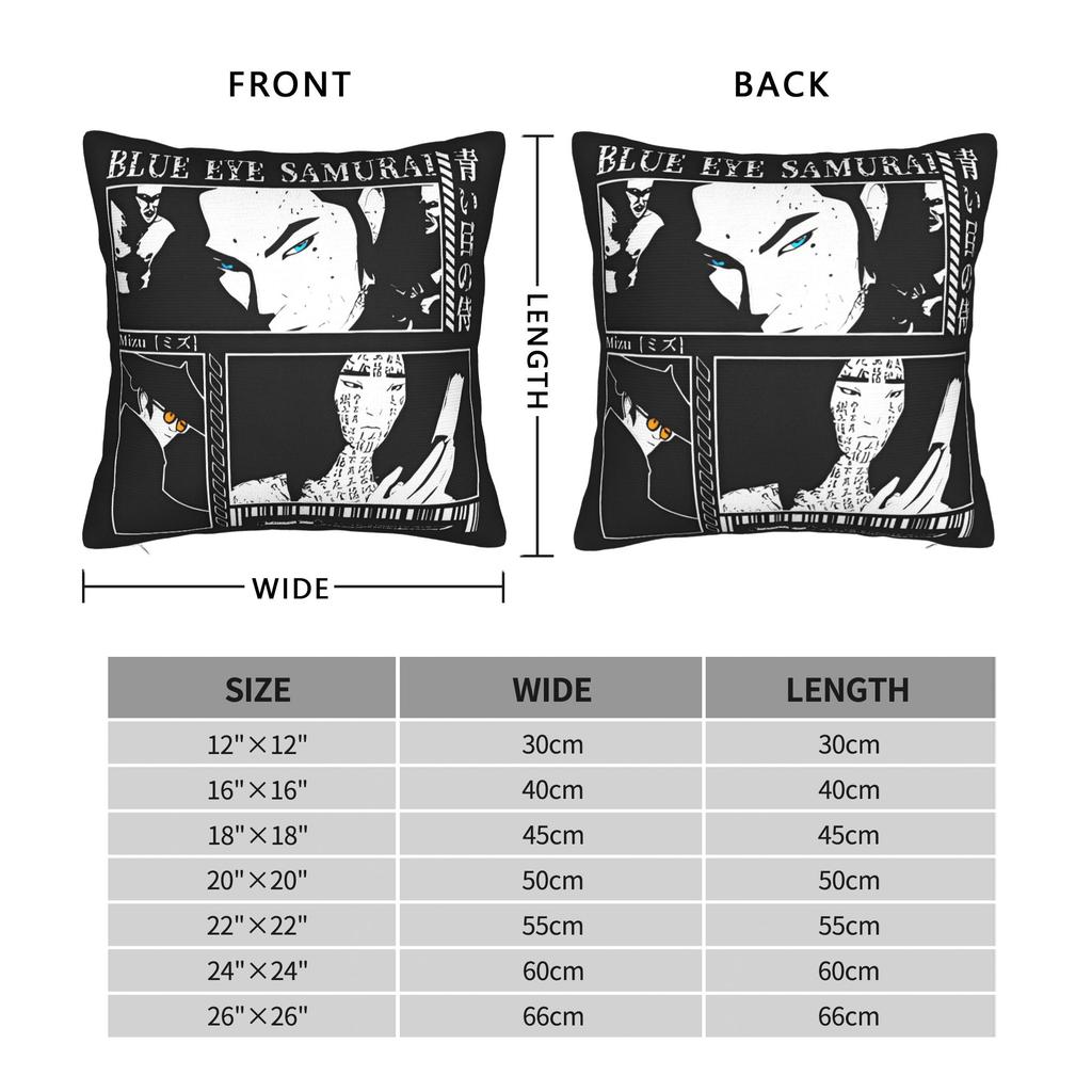 Blue Eye Samurai Art Merch Pillow Case Design Pillow Cover For Wedding Party Home Decor Retro Trendy Pillowcases