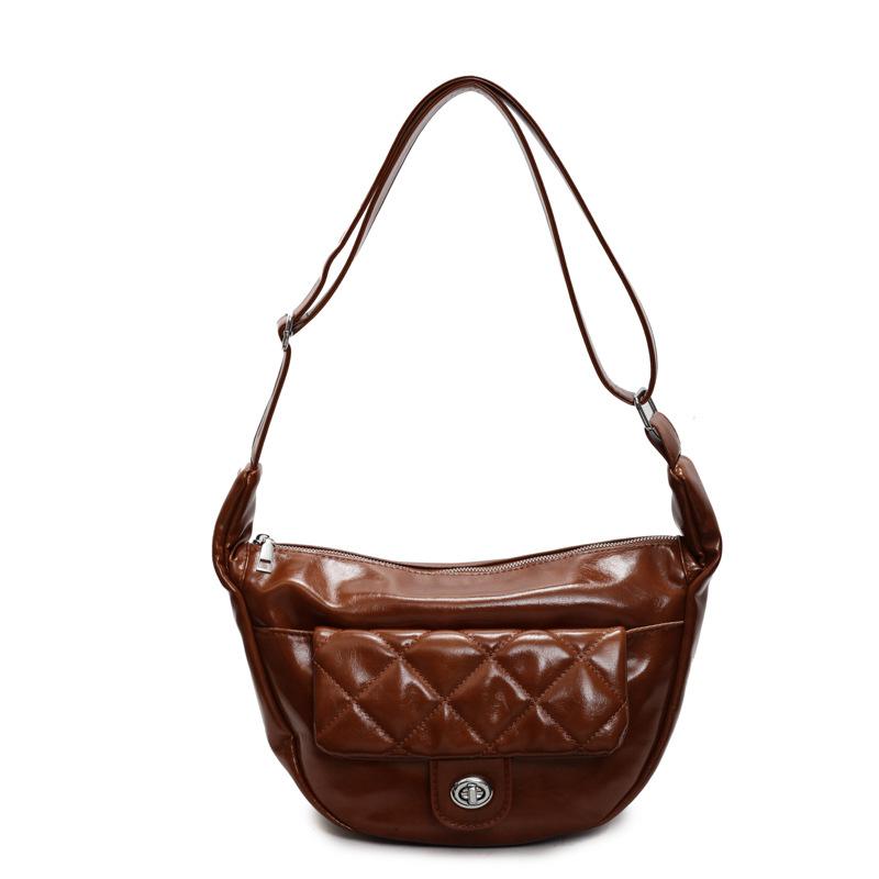 

Wholesale casual retro oil wax skin small fragrant wind dumpling bag fashionable versatile light commuter messenger women s bag коричневый
