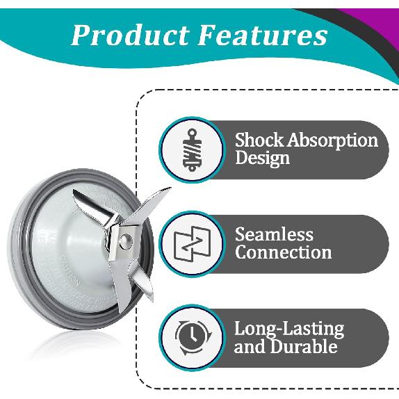 2 Pcs BLS Blender Blade Replacement Part for Black and Decker Blender Models BLR BL2010WP - Stainless Steel Blender Blade with Silicone Gasket -