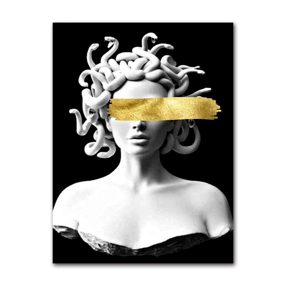 Poster Artistico Medusa di Smeraldo Creature Mitologiche Stampe per Pareti Pittura su Tela Mitologia Greca Moderna per Galleria Decorazioni per la Casa