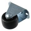 4Pcs Low Profile Black Rubber Caster Wheels Small Trolley Wheels 1'' Fixed Castors Workbench