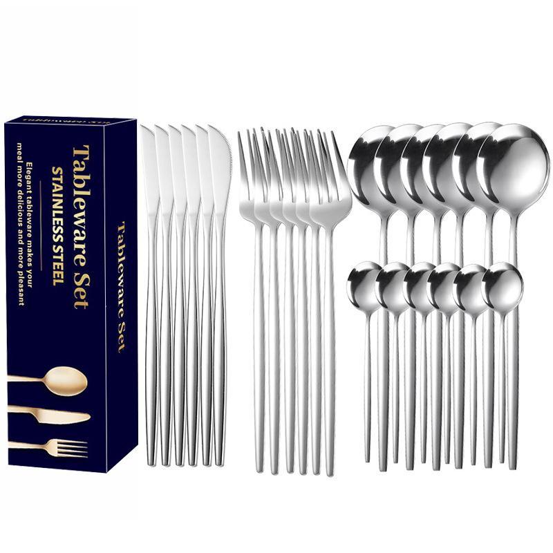 16/24Pcs Gold Stainless Steel Tableware Food Safe Durable Perfect For Home Kitchen Restaurant Party Use