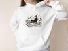 New Floral & Cat Print Long-Sleeve Women's Hooded Sweatshirt - Trendy Autumn/Winter Fashion