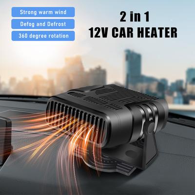 Aquecedor de carro 2 em 1 12V/24V Ventilador de aquecimento elétrico de resfriamento Secador elétrico portátil Desembaçador de para-brisa Ventilador de descongelamento Ornamentos de carro
