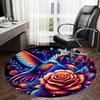 1pc Office Carpet Chair Mats Colorful Hummingbird Floral Illustration Perfect for Decorating Office Chairs, Living Rooms, Or Bedrooms
