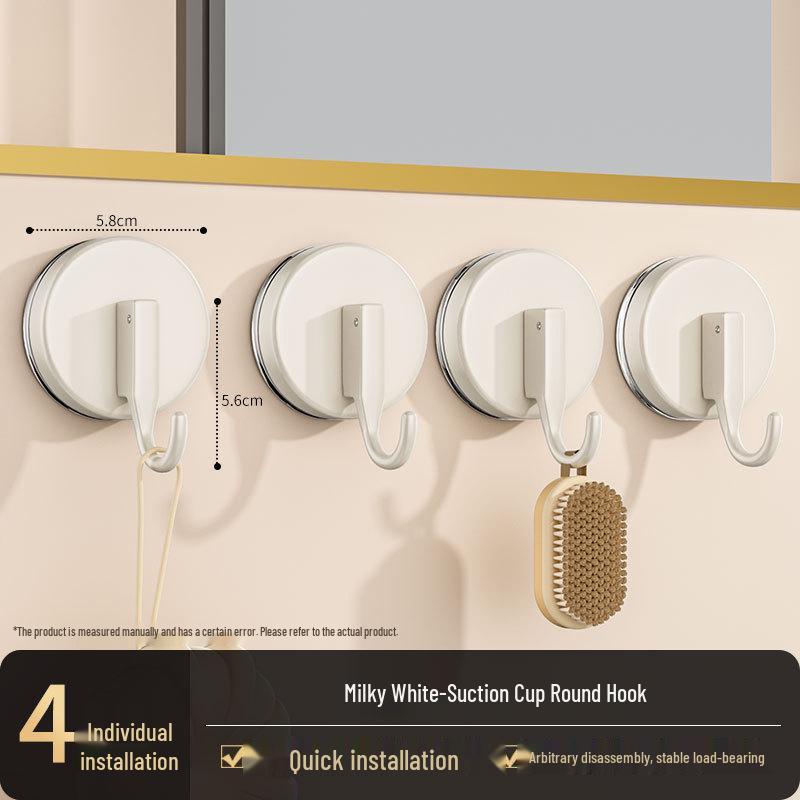 No-Drill Suction Cup Hook: Strong, Trace-Free Adhesive for Kitchen, Bathroom, and Door Use