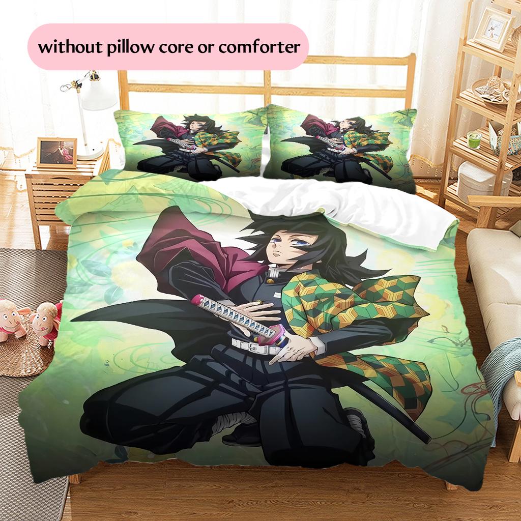 Demon Slayer Japanese Style Bedding Set Duvet Cover Pillowcase No Filler, Soft Home Bedroom Decor, Perfect Gift for Fans.chl