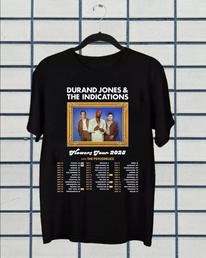 Durand Jones & The Indications Flowers Tour 2025   Full Size S-5XL Unisex T-Shirt XXXXL