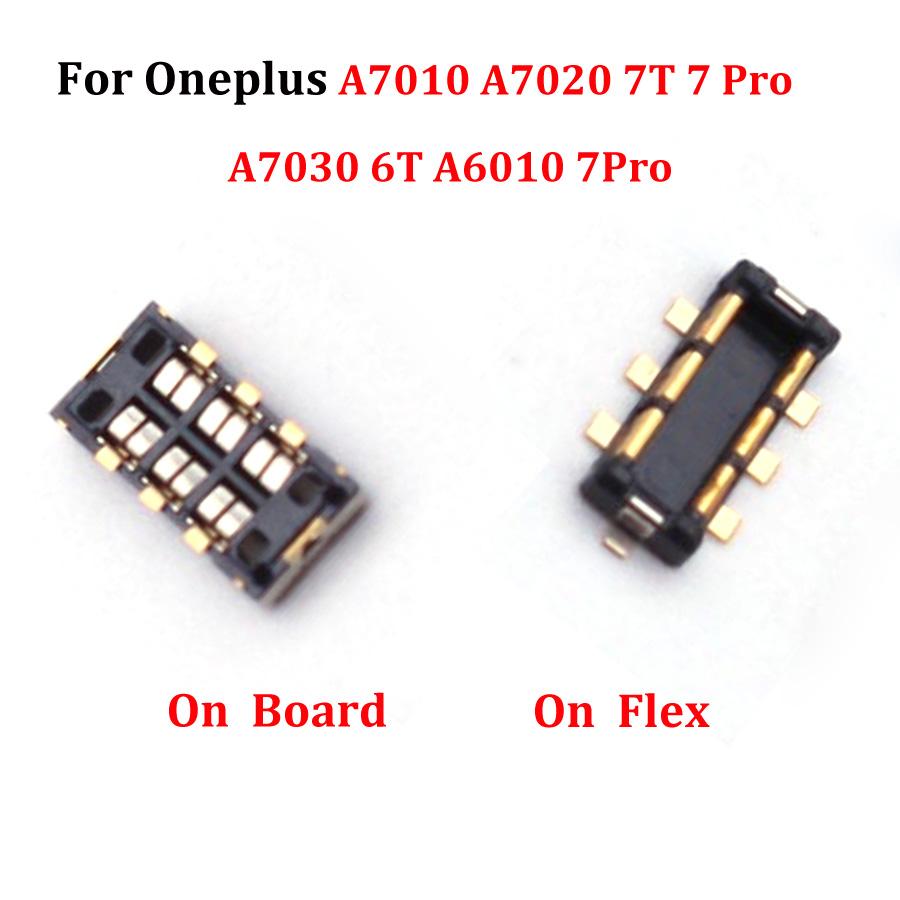 10PCS For Oneplus One Plus A7010 A7020 7T 7 Pro A7030 6T A6010 7Pro Battery Flex Clip Holder Contact On Board FPC Connector Plug