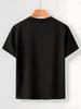 Kids Summer Crew Neck Short Sleeve T-Shirt with Line Art Basketball & Basketball Letter Print