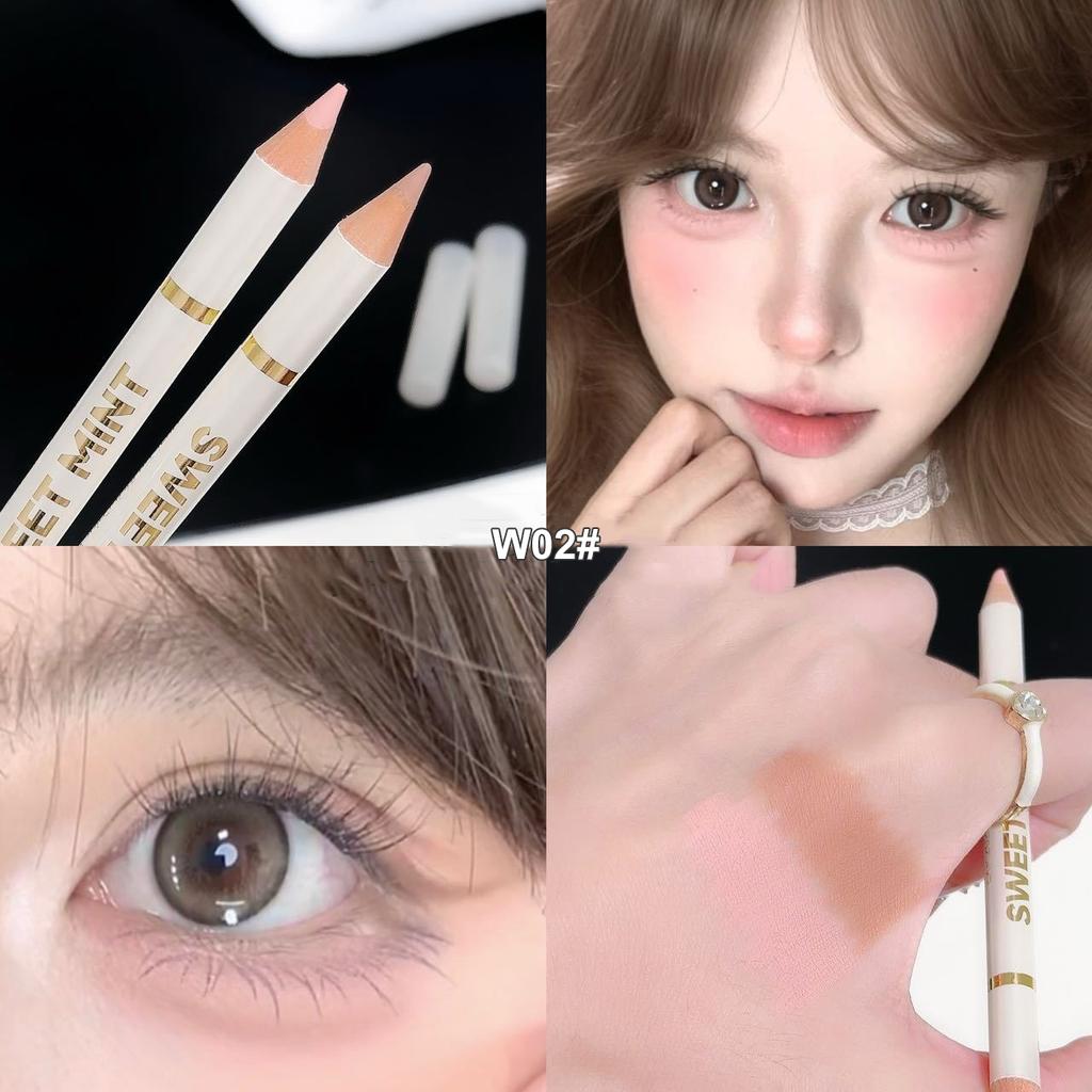 Double-Ended Lying Silkworm Pen Under Eye Liner Brighten Shadow Makeup Pencil Nude Pink Beige Lower Eyelid Highlighter Contour