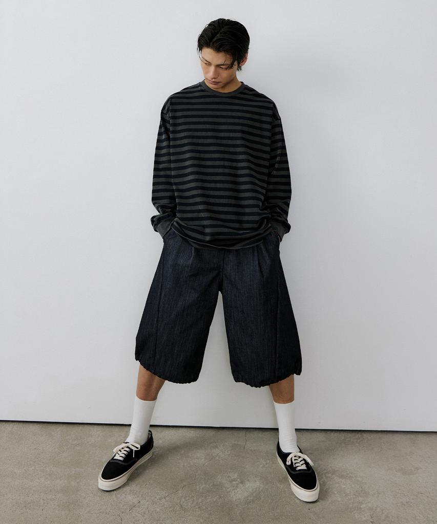 ENDOOR Curved Volume Washed Shorts (Indigo Blue)