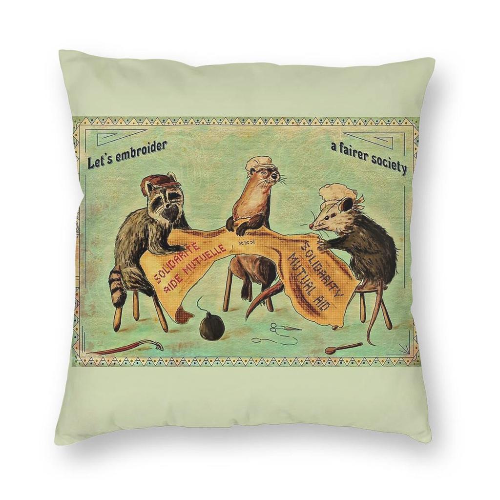 Lets Embroider A Fairer Society Square Pillowcase Polyester Linen Velvet Pattern Zip Decor Pillow Case Home Cushion Cover x