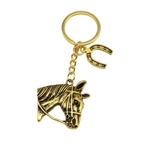 Horse Head Keychain Smooth Touch Key Holder Backpacks Wallets Key Chain Decorative Pendant Key Accessory