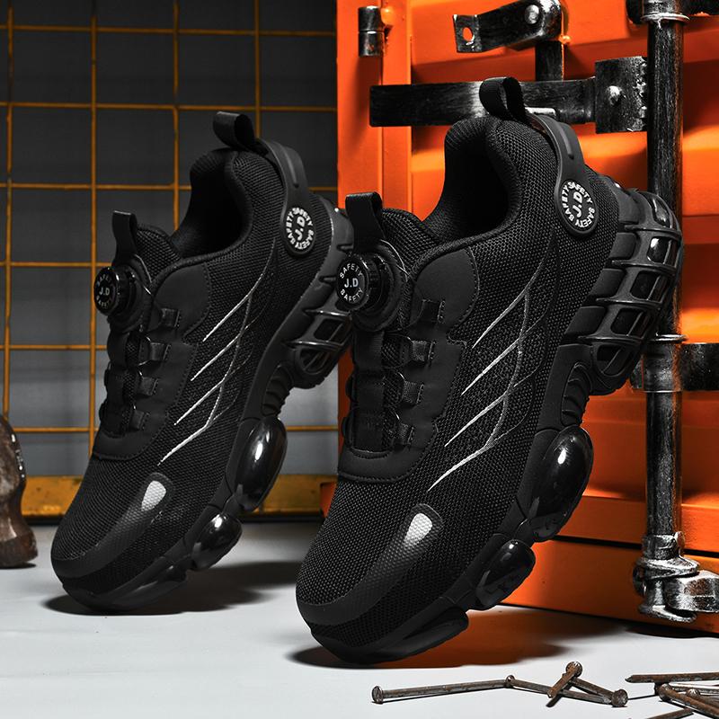 Rotating Button Safety Shoes Men Anti-smash Anti-puncture Work Shoes Fashion Men Safety Sport Shoes Security Protective BootsMen